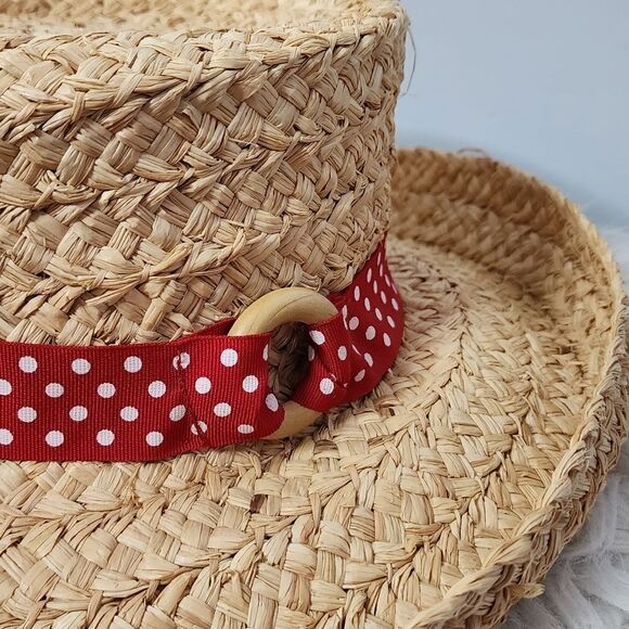 Nine West paper hat women's sun 🌞 vacation beach 🏖 one size - Picture 3 of 4